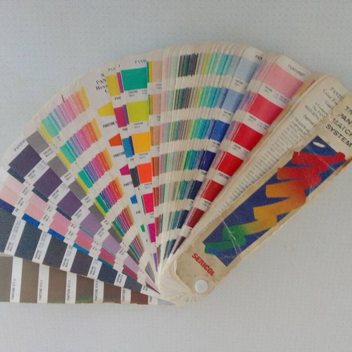 Pantone color chart for screen printing used