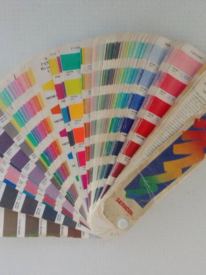 Pantone color chart for screen printing used