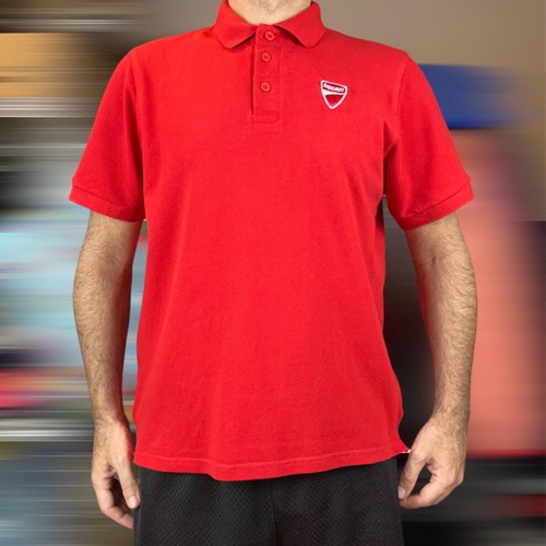 Ducati Polo shirt used, men's large red short sleeve