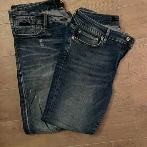 Superdry denim pants 2 pcs used, size XL, blue