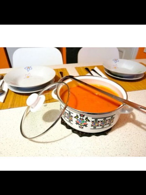 Enamel cookware set 5 pieces with lids diameters 16/18/20/22/24 cm new