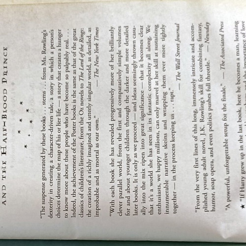 Harry Potter and the Half-Blood Prince book, like new, English