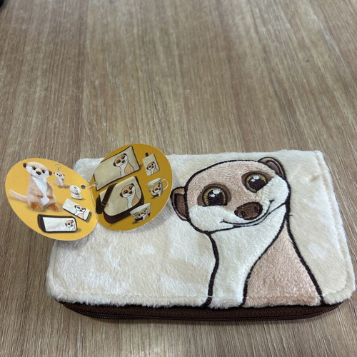 Nici furry wallet new, beige and brown