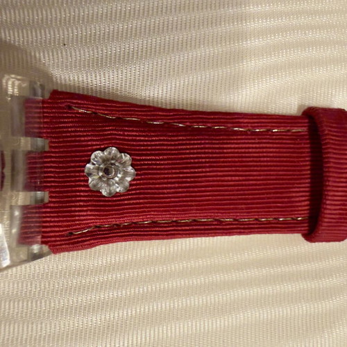 Swatch Gent Roi Soleil watch 1993 limited edition like new, blue dial, red leather strap
