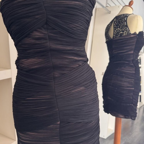 Evening mini dress Tassos Mitropoulos like new, black and nude