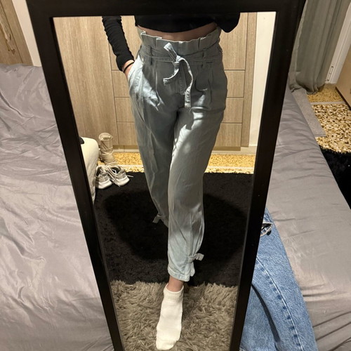 Bershka balloon jeans like new, size S, blue turquoise