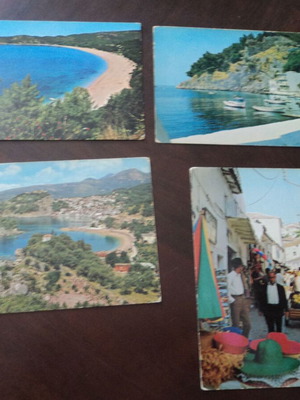 Parga postcards used, set of 4