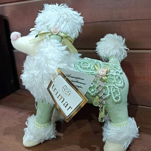 Trimar poodle fabric doll new, greenish