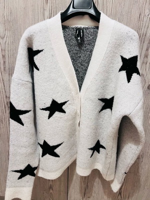 Πλεκτή ζακέτα Nadia Rapti Astrowild καινούργια, μέγεθος small, μαύρο-άσπρο