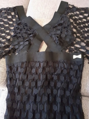 Lynne black crochet maxi dress, size S