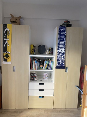 IKEA STUVA furniture set with KURA bed, children's room