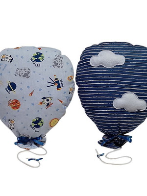 Set of 2 handmade hanging decorative balloons made of cotton fabric
