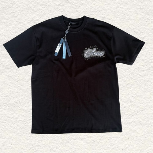 Amiri T-shirt used, black, size XL with strass logo