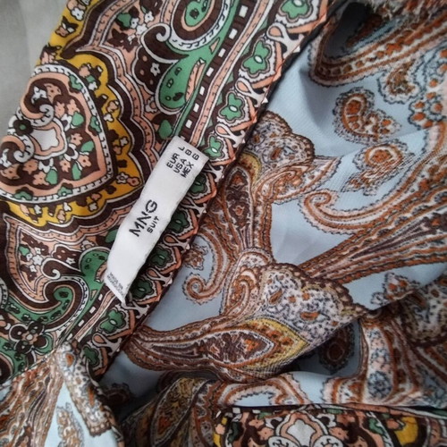 Mango short-sleeve shirt like new, multicolor turquoise