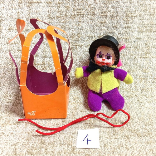 El Greco Mini Clown Bean Doll 80s Vintage New