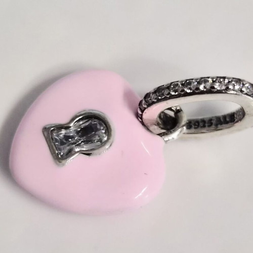 Pandora pendant pink heart lock charm new