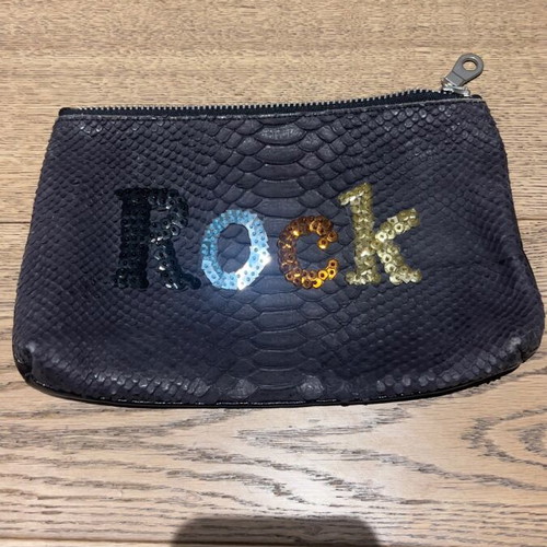 Barbara Rihl Leather Clutch Bag Like New Black