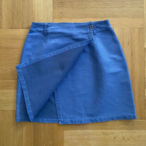 Armani Jeans mini skirt used, blue, linen and cotton, size M