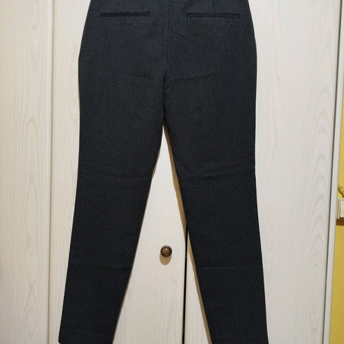 Zara classic office pants dark blue with white polka dots size XS like new