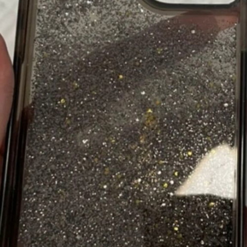 iPhone 12pro case with glitter and logo, new