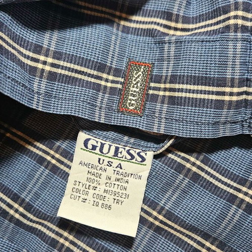 Guess men's plaid shirt, size M, cotton