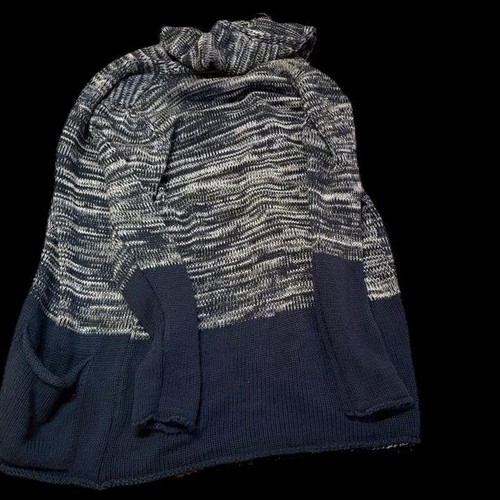 F&K Women's Knit Cardigan Navy Melange Size M Like New