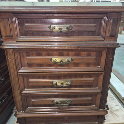 Set of 2 bedside tables, buffet and mirror with marble