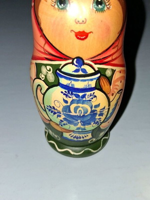 Babushka Matrioshka triple like new, hand-painted, 11cm