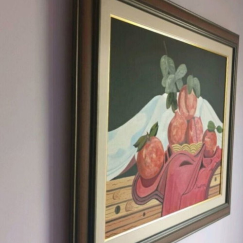 Oil painting on canvas used, 80x70 cm with frame