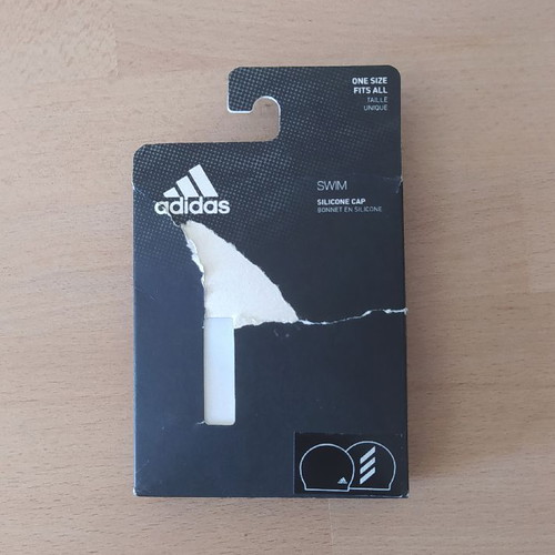 Adidas Adult Swimming Cap New White With Black Stripes
