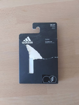 Adidas Adult Swimming Cap New White With Black Stripes