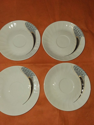 Elegant Design fine porcelain saucer set of 4, 15cm