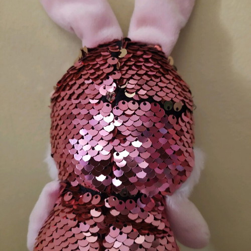Plush bunny with color-changing sequins, 24 cm