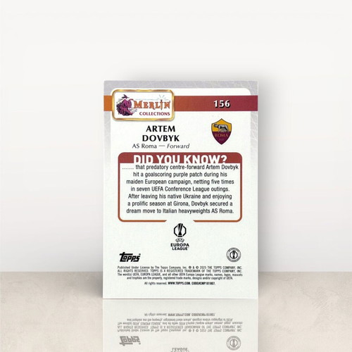 Topps Merlin UEFA Artem Dovbyk Purple card AS Roma new