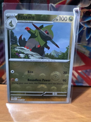 Fraxure 069/086 Black Bolt Pokemon Poke Ball Holo Card like new
