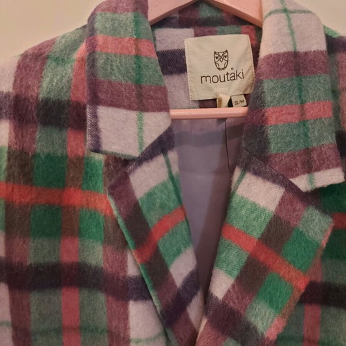Moutaki checked jacket like new, thin wool, multicolor