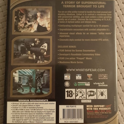 Fear DVD-ROM for PC like new