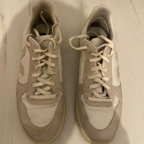 Veja V-10 B Mesh sneakers used, size 41, white and beige