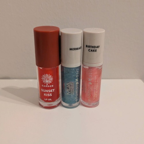 Lip oils by mua and garden like new, set of 3