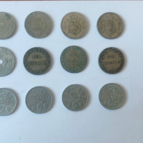 Old coins used, pack of 55 from various countries