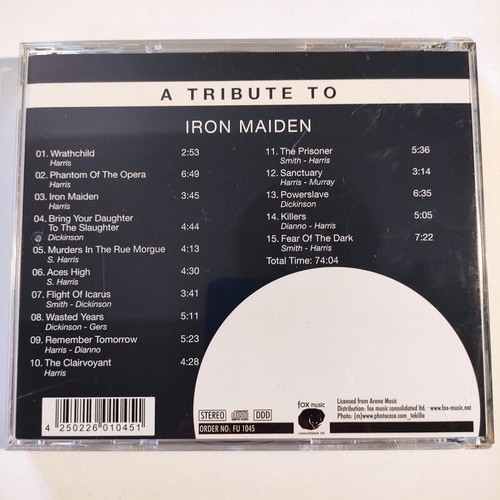 A Tribute To Iron Maiden CD like new, metal