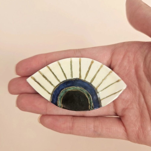 Handmade clay magnet painted with acrylic like new