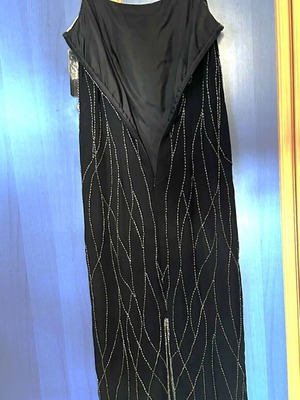 Maxi evening dress new with beads, size L, black