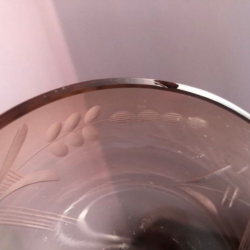 Vintage dessert plates used, pink shade, set of 4
