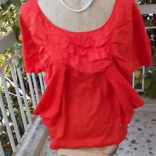 Sonia Rykiel blouse top like new, red-orange, size small-medium