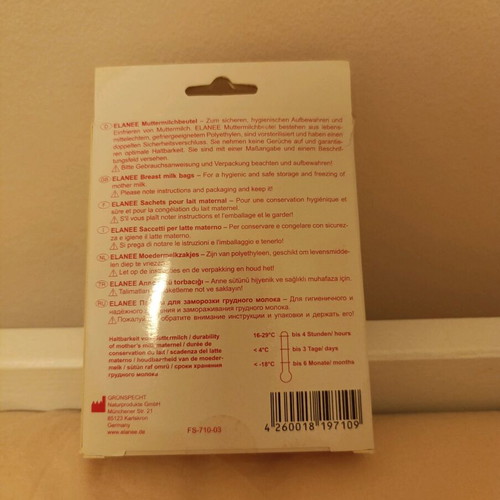 Elanee breast milk storage bags used, pack of 19
