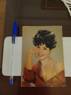Vintage γερμανική καρτ ποστάλ Krüger με την Ιταλίδα ηθοποιό Rosanna Schiaffino μεταχειρισμένη