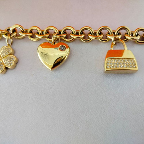 Folli Follie bracelet used, gold color, 20cm length