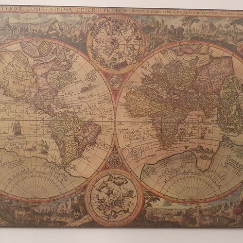 Decorative map used, 52x36 cm