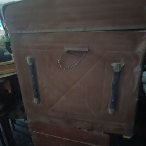 Old 20th century chest, 1.22m length, 0.68m height, 0.65m width